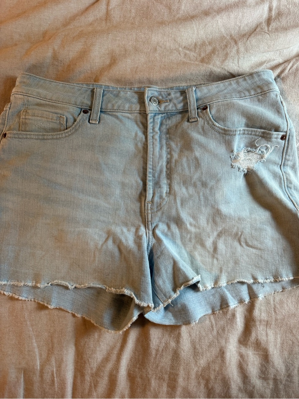 Old Navy Light Blue Distressed Denim Jean Shorts